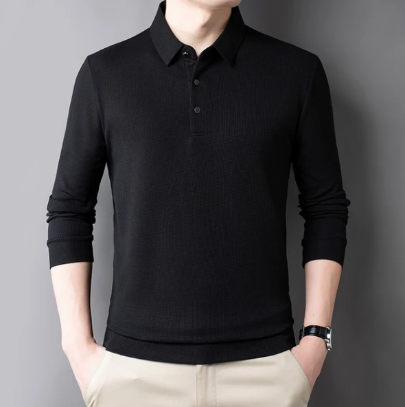 Liam Waffle Long Sleeve Polo